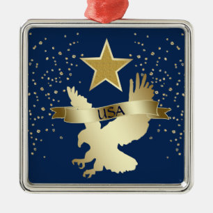 USA Gold Star Eagle Metalen Ornament