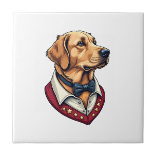 USA Golden Retriever Vintage Patriottische Hond Sh Tegeltje