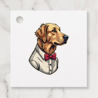 USA Golden Retriever Vintage Patriottische Hondens Bedankjes Labels