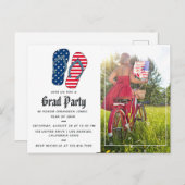 USA Graduation Photo Invitation (Devant / Derrière)