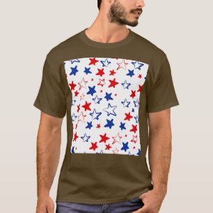 USA Hand getekend rood wit blauw sterren patroon T-shirt