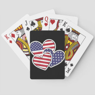 USA Hart Vlag Amerikaans Patriottisch 4 juli Vrouw Pokerkaarten