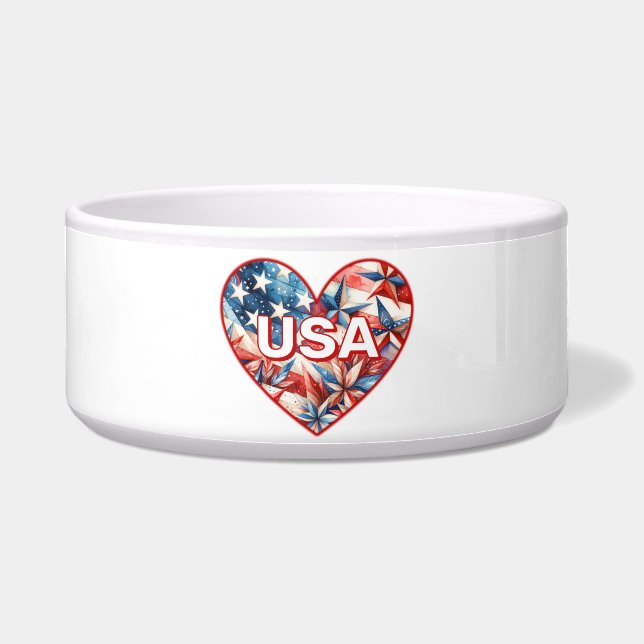 USA Heart Pet Voerbakje (Voorkant)
