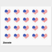 USA Heart Ronde Sticker (Vel)