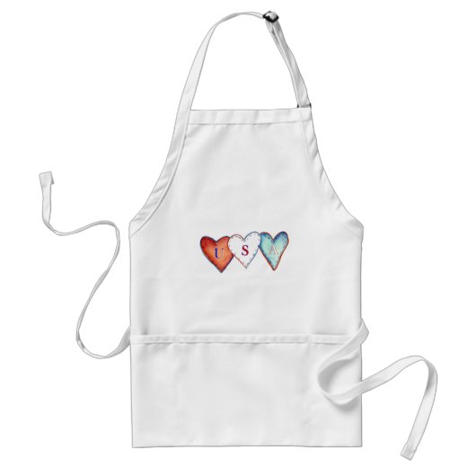 USA Hearts Apron Standaard Schort (Voorkant)