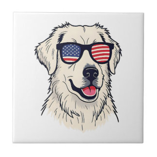 USA-hondenliefhebber - Coole Pup met Amerikaanse V Tegeltje