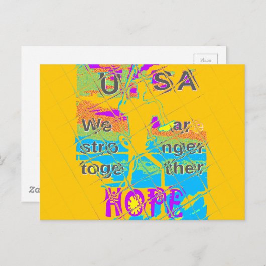 USA Hope: Kleurrijk gestructureerd ontwerp Briefkaart (Voorkant / Achterkant)