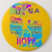 USA Hope: Kleurrijk gestructureerd ontwerp Ronde Button 6,0 Cm (Voorkant)