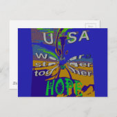 USA Hope Message Art Print Briefkaart (Voorkant / Achterkant)