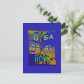 USA Hope Message Art Print Briefkaart (Staand voorkant)