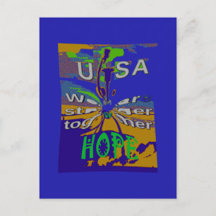 USA Hope Message Art Print Briefkaart