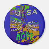 USA Hope Message Art Print Magneet (Voorkant)