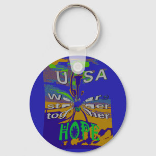 USA Hope Message Art Print Sleutelhanger