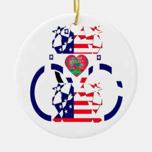 USA Hope Mooie Verbazingwekkende Nationale Vlag On Keramisch Ornament