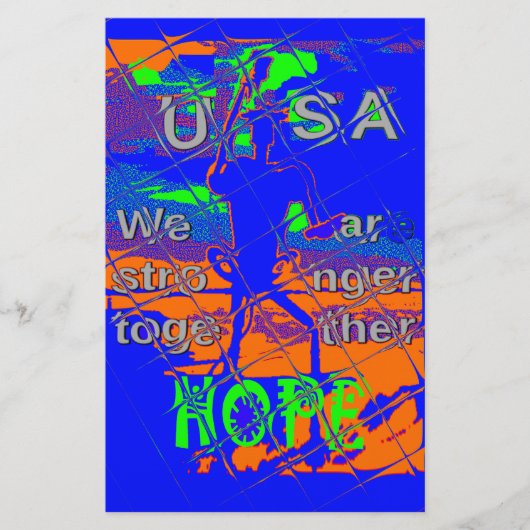 USA Hope: samen sterker patriottisch design Briefpapier (Voorkant)