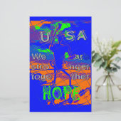 USA Hope: samen sterker patriottisch design Briefpapier (Staand voorkant)