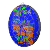 USA Hope: samen sterker patriottisch design Dartbord (Voorkant Rechts)