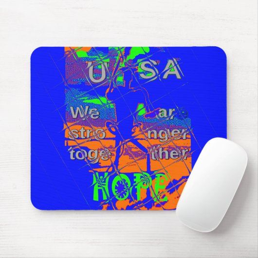 USA Hope: samen sterker patriottisch design Muismat (Met muis)