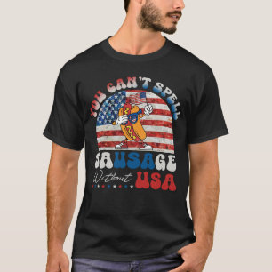 USA Hot Dog Patriotic Funny BBQ Grilling Gift T-shirt