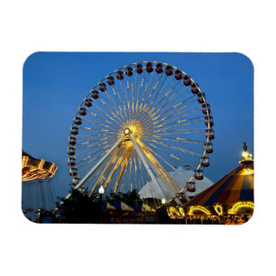 USA, Illinois, Chicago, Cityscapes, Lighted Magneet