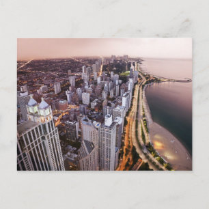 USA, Illinois, Chicago, uitzicht van het meer van Briefkaart