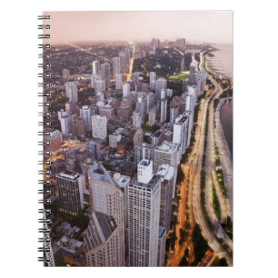 USA, Illinois, Chicago, uitzicht van het meer van Notitieboek