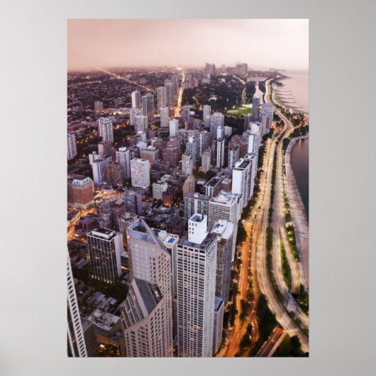 USA, Illinois, Chicago, uitzicht van het meer van Poster (Voorkant)