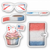 USA Independence Day Planner sticker set (Voorkant)