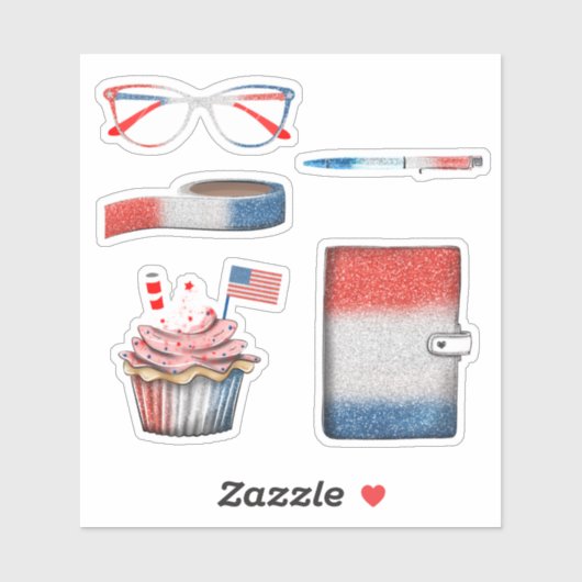 USA Independence Day Planner sticker set (Vel)