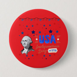 USA Independence Day Ronde Button 7,6 Cm