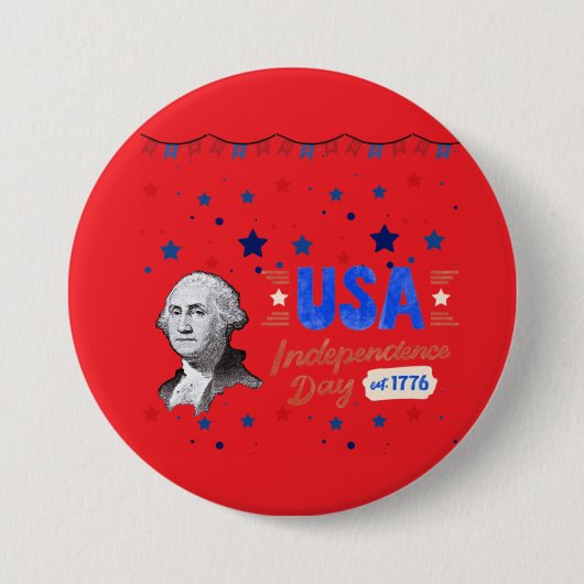 USA Independence Day Ronde Button 7,6 Cm (Voorkant)