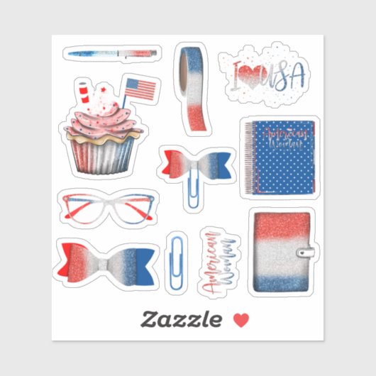 Usa Indipendense day planner sticker set 02 (Vel)