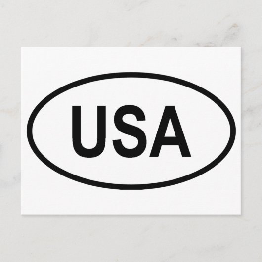 USA Int'l Vehicle Registration Code Carte postale (Devant)