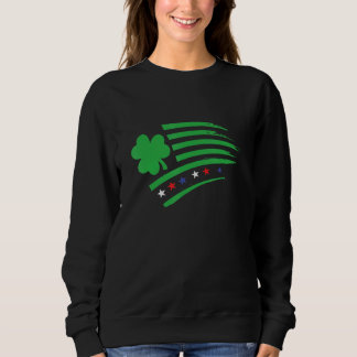 USA Irish Flag  Clover Shamrock  Ireland America Trui