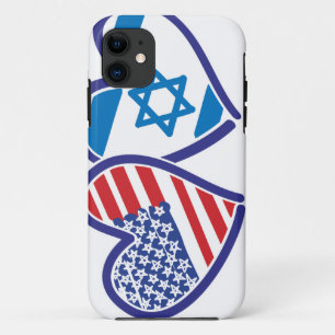 USA Israel Heart Flag iPhone 11 Hoesje