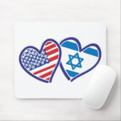 USA Israel Heart Flag Muismat (Met muis)