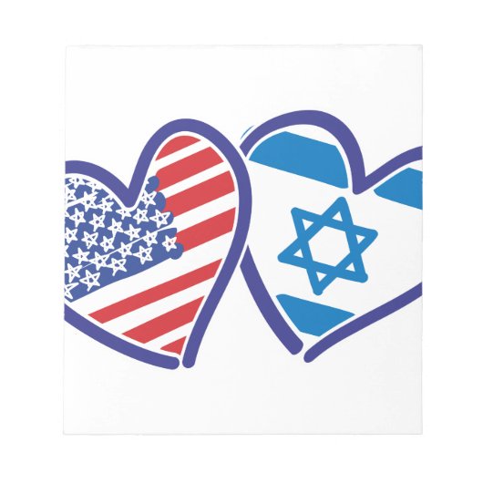 USA Israel Heart Flag Notitieblok (Voorkant)