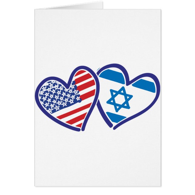 USA Israel Heart Flags (Voorkant)