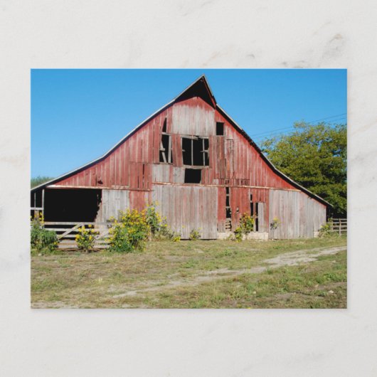 USA, Kansas, Old Red Barn Briefkaart (Voorkant)