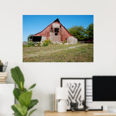 USA, Kansas, Old Red Barn Poster (Thuiskantoor)