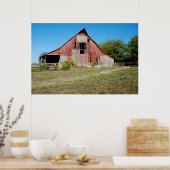 USA, Kansas, Old Red Barn Poster (Keuken)