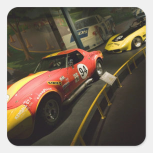 USA, Kentucky, Bowling Green: National Corvette 4 Vierkante Sticker