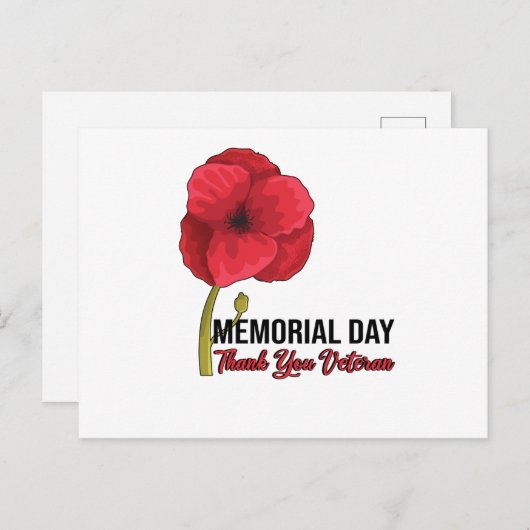 USA Klaprozen Memorial Day Veterans Day trots Briefkaart (Voorkant / Achterkant)