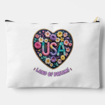 USA Land of Dreams Bloemrijke Borduurwerk Kunst