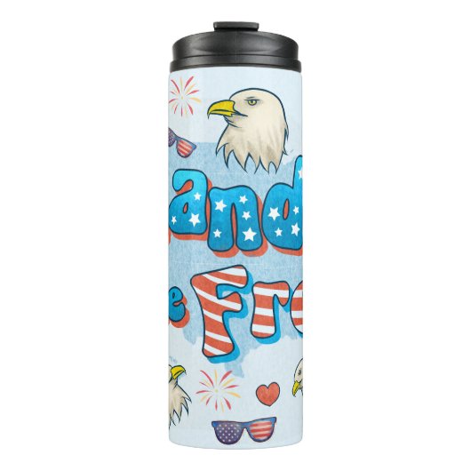 USA Land van de Vrije 4e van juli Onafhankelijkhei Thermosbeker (Voorkant)