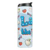 USA Land van de Vrije 4e van juli Onafhankelijkhei Thermosbeker (Gedraaid links)