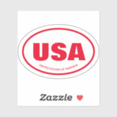 USA landcode doorzichtige ovale vinyl sticker (Vel)