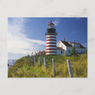 USA, Maine, Lubec. West Quoddy Head Lighthouse Briefkaart