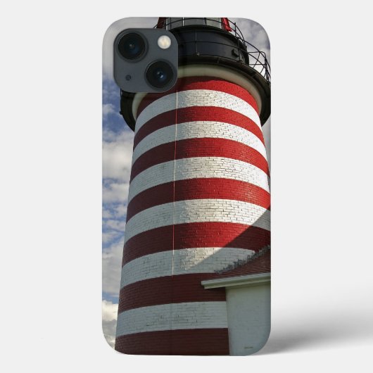 USA, Maine, Lubec. West Quoddy Head LIghthouse Case-Mate iPhone Case (Achterkant)