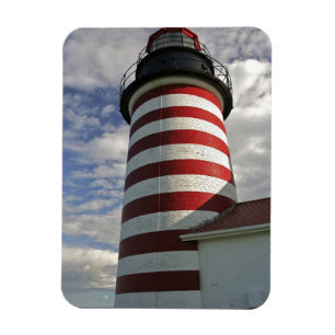 USA, Maine, Lubec. West Quoddy Head LIghthouse Magneet